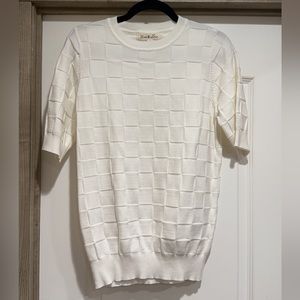 White Short Sleeve Sweater